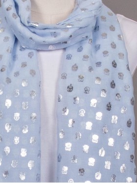 Metallic Owl Print Fashion Scarf